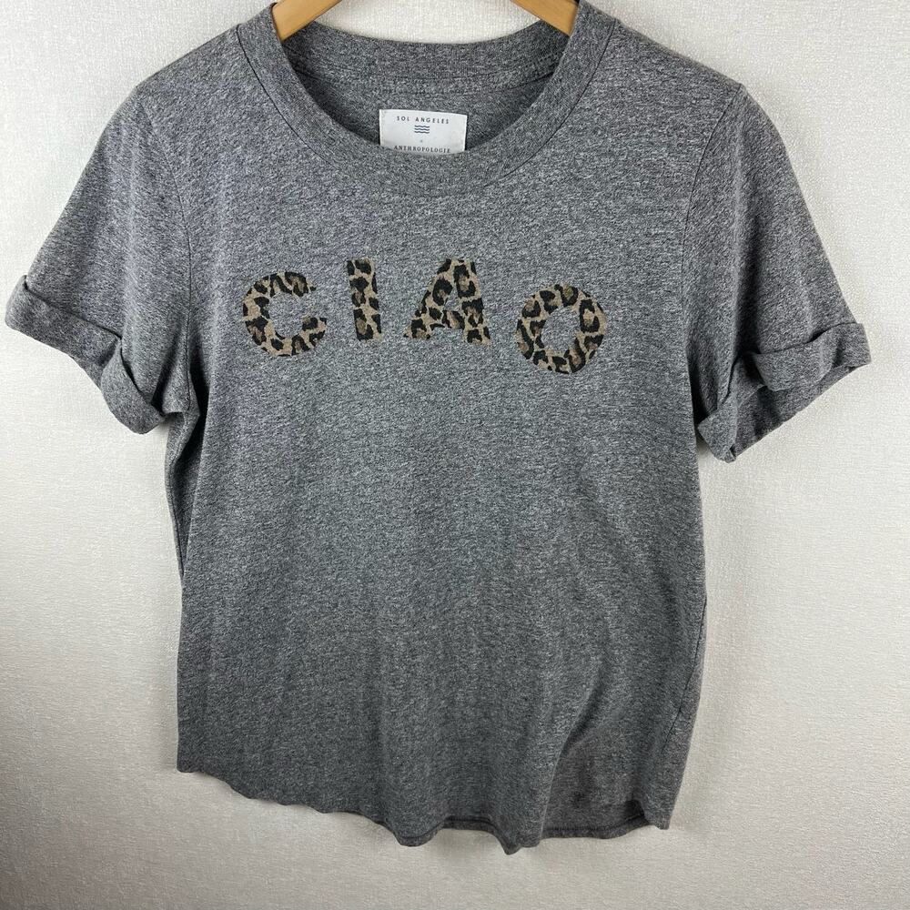 Sol Angeles X Anthropologie Women’s Size M Heather Black White T-shirt